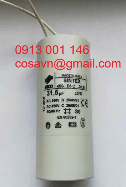 Tụ ngậm (motor run capacitor) SINTEX 45S.D5C.31,5 SINTEX 45S.D5C.31,5